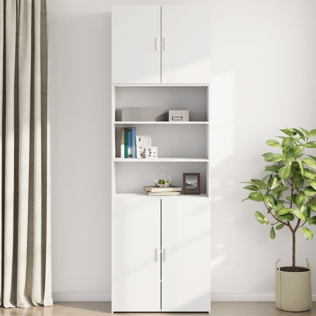 vidaXL Mehrzweckschrank NA Schrank Wandschrank Weiß 80x42,5x64 cm Holzwerkstoff platzsparend u