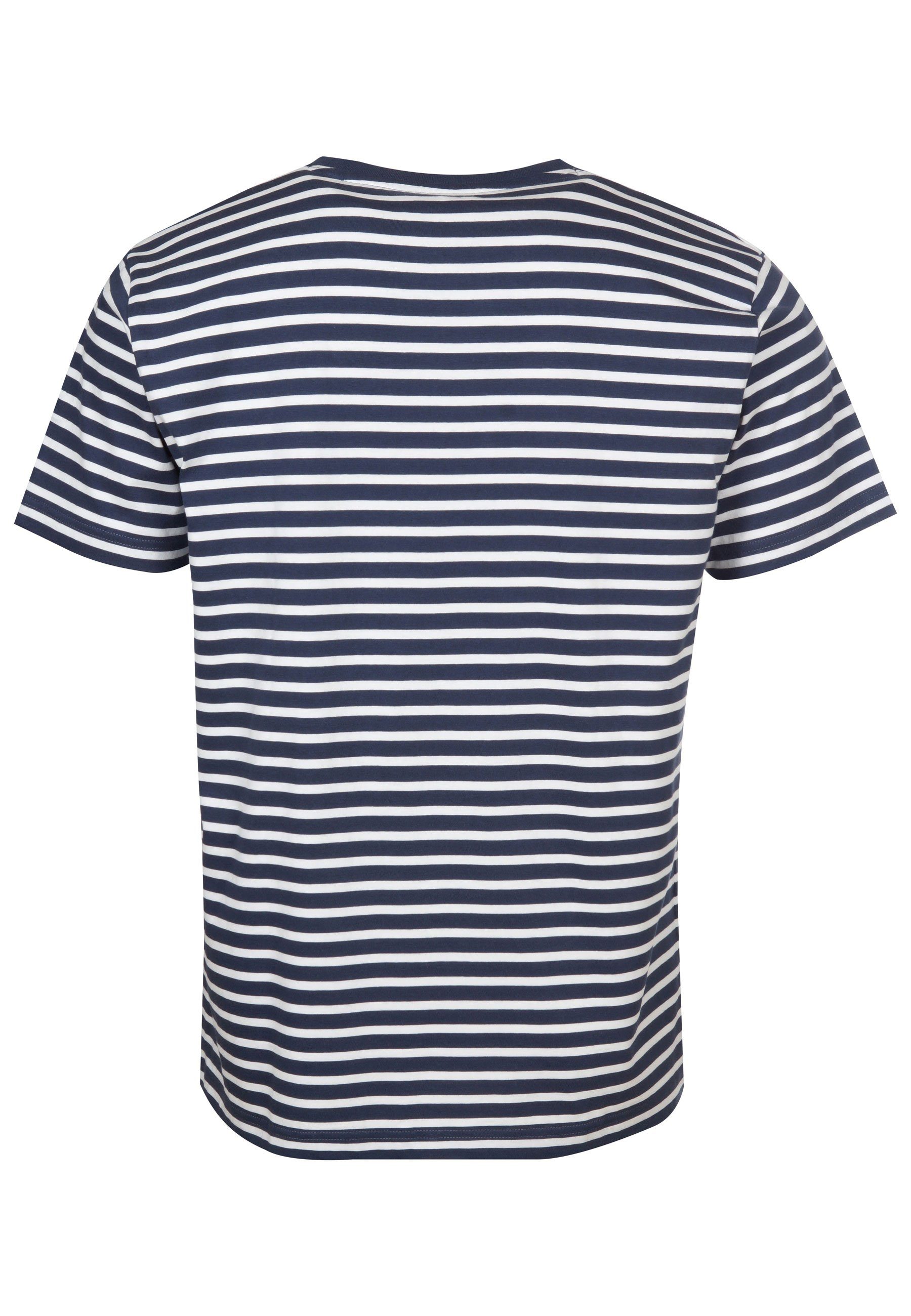 darkblue-white Shirt T-Shirt Basic Johann Jersey Streifen Elkline