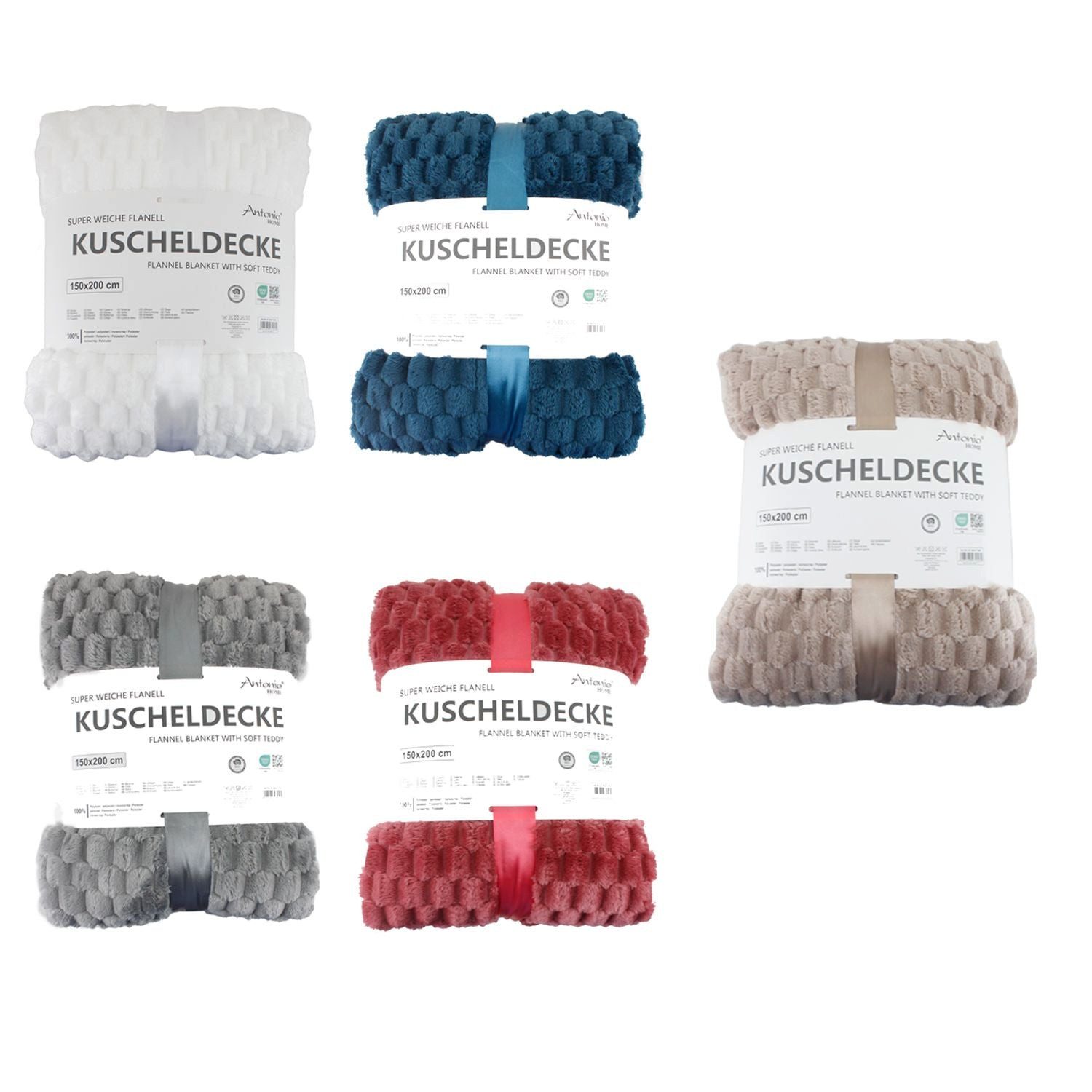 Wohndecke Premium Kuscheldecke » Waffeloptik Wohndecke, günstig online kaufen