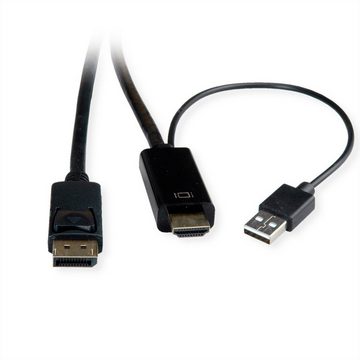 ROLINE HDMI-Kabel UltraHDTV - DisplayPort, ST/ST Audio- & Video-Adapter HDMI Typ A Männlich (Stecker) zu DisplayPort Männlich (Stecker), 100.0 cm