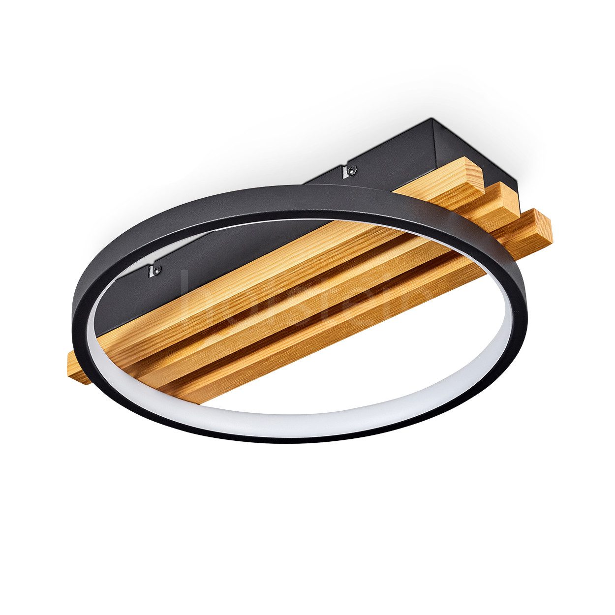 hofstein Wandleuchte dimmbare Wandlampe aus Metall/Holz/Kunststoff in Schwa günstig online kaufen