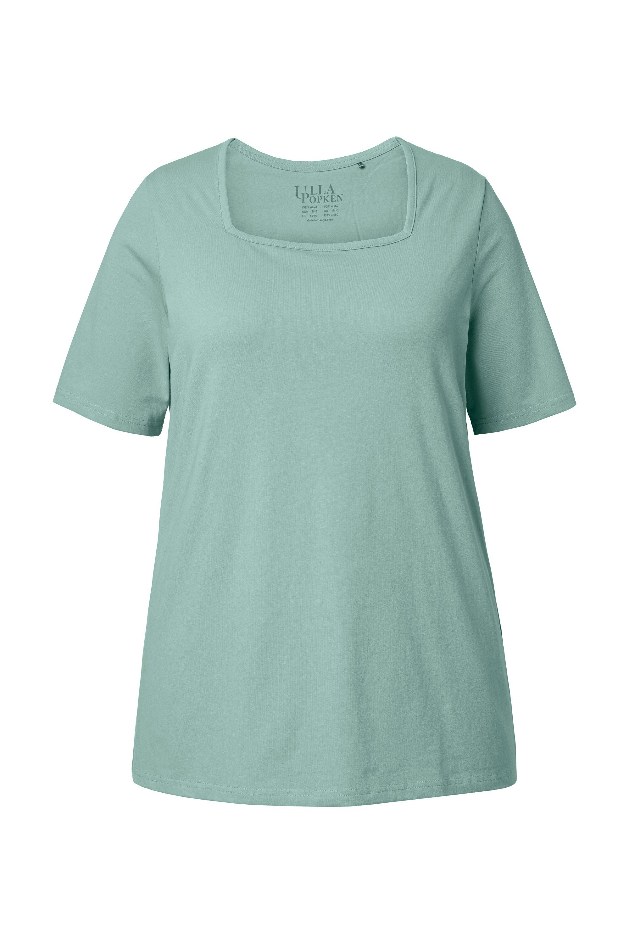 Ulla Popken T-Shirt T-Shirt A-Linie Carré-Ausschnitt Halbarm günstig online kaufen