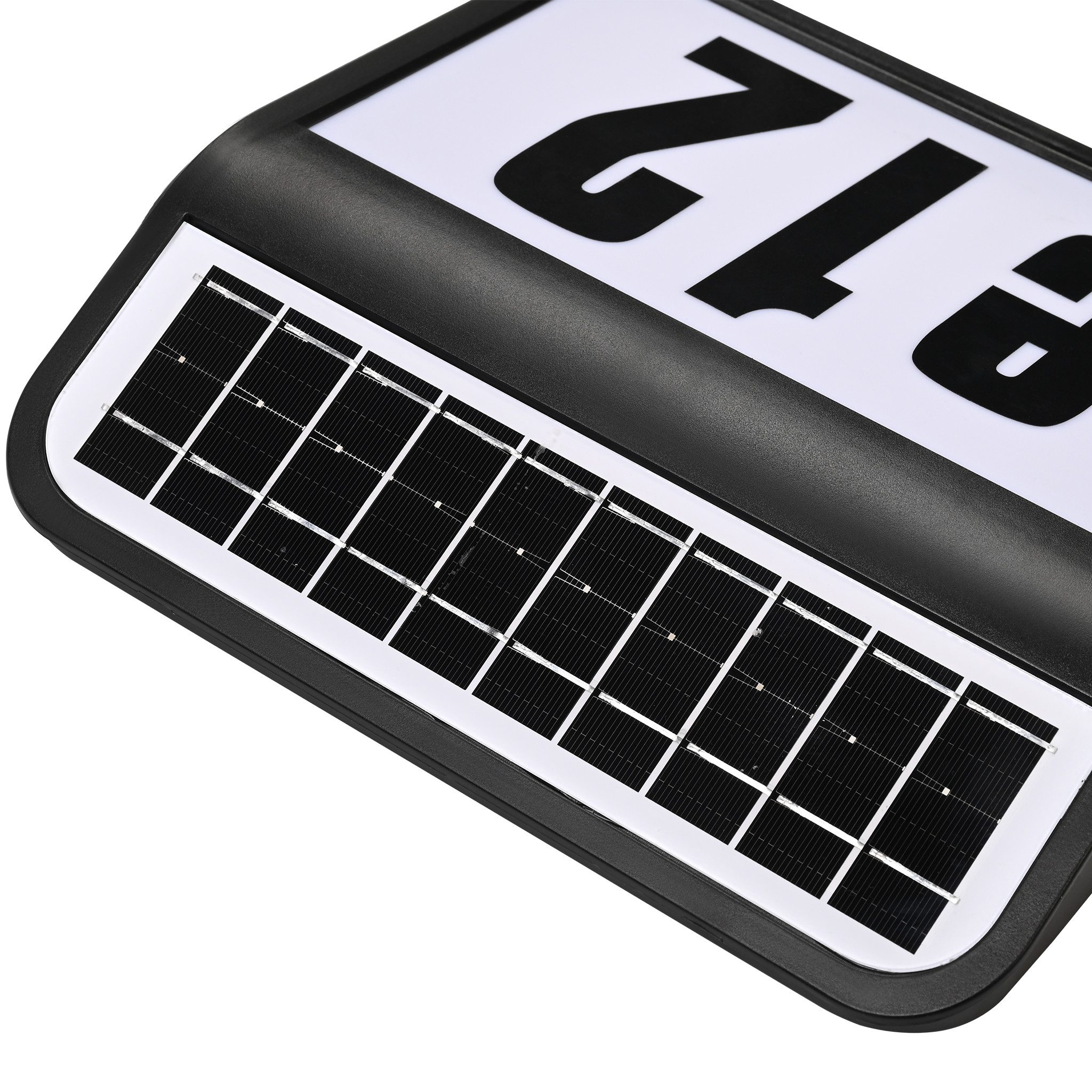 FIVMEN Hausnummer Hausnummernleuchte Beleuchtete Solar mit LED Beleuchtung, Hausnummer aus Edelstahl mit Dämmerungsschalter