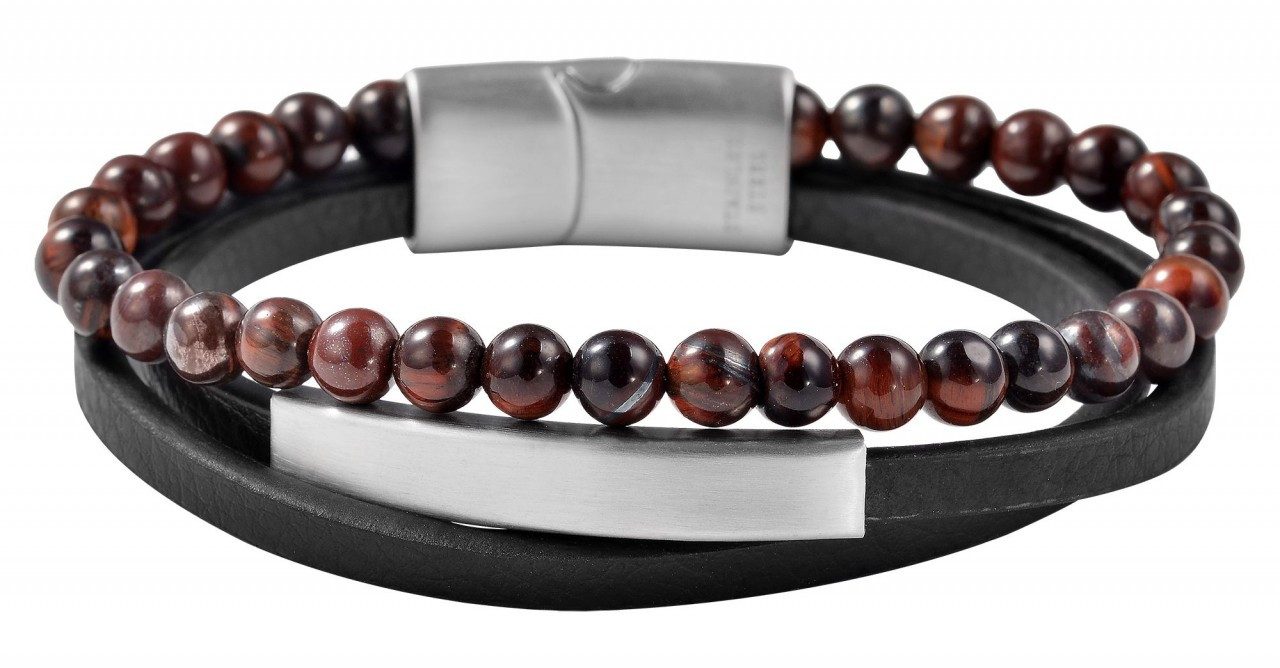 Edelstahlarmband Unisex Armband aus Edelstahl mit Tigerauge