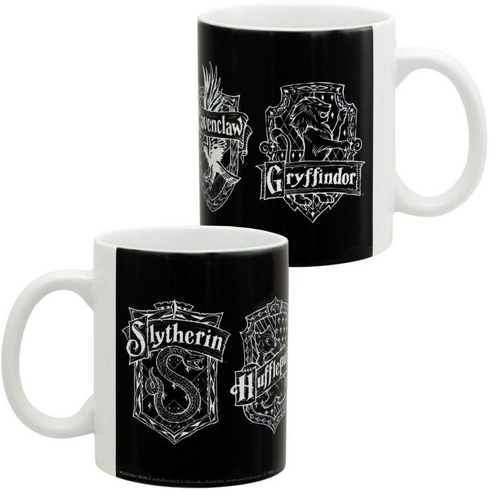 United Labels® Tasse Harry Potter Tasse - 4 Häuser Kaffeetasse Becher Kaffeebecher aus Keramik 320 ml Keramik
