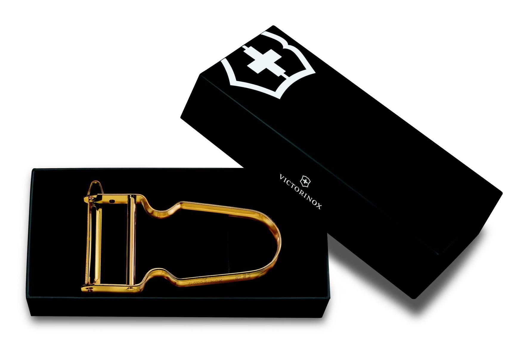 Taschenmesser vergoldet REX Sparschäler, Victorinox Aluminium,