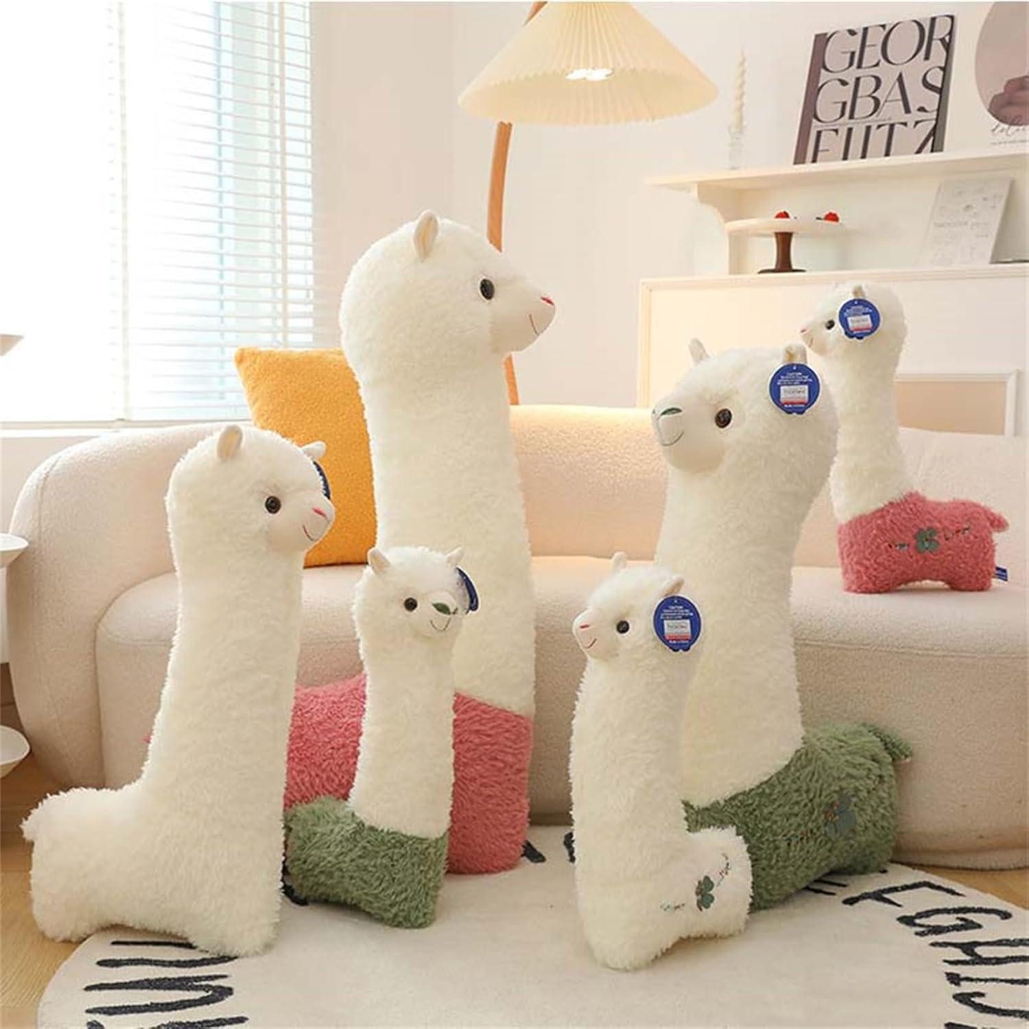 LuxusKollektion Kuscheltier Kuschelkissen Alpaka Plüschtier XXL Geschenk Grün-langes Alpaka 70 cm