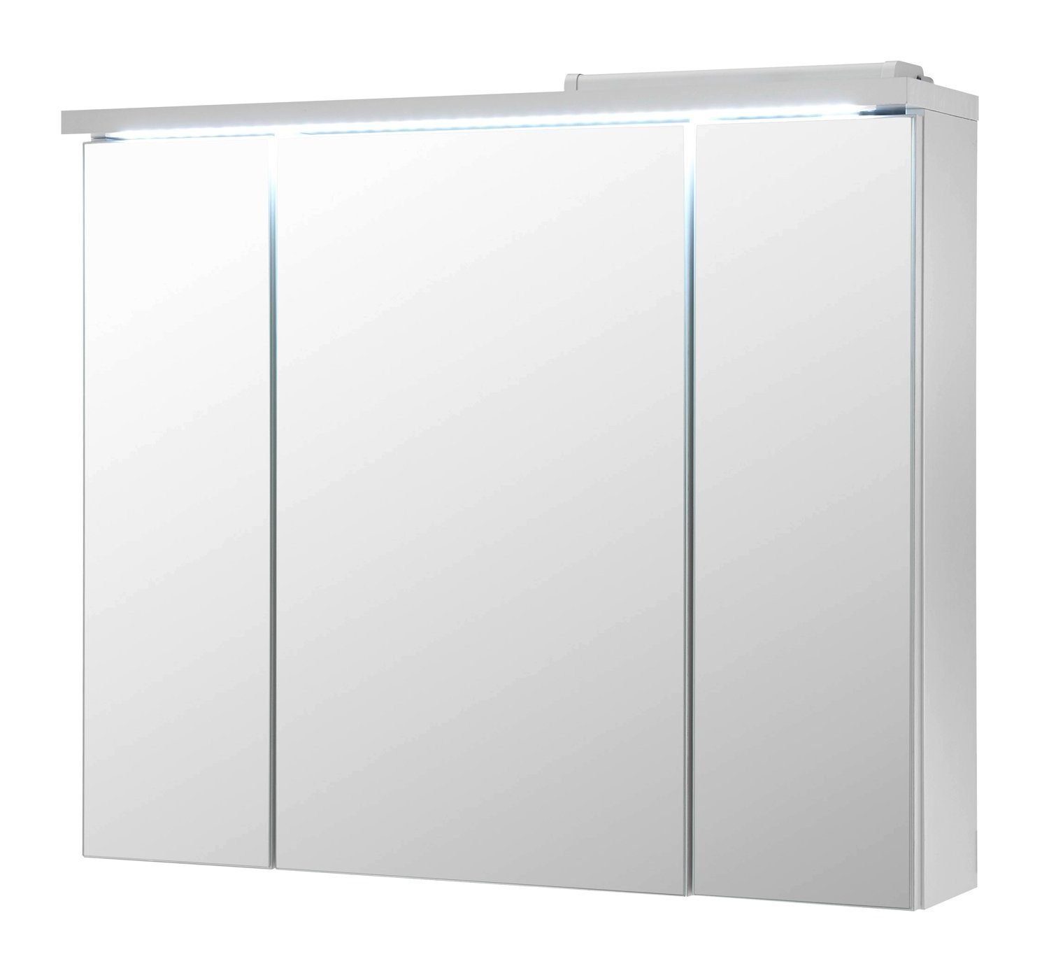 Spiegelschrank POOL, Weiß matt, mit 2 Türen, BxHxT 80 x 69 x 20 cm, Badmöbel