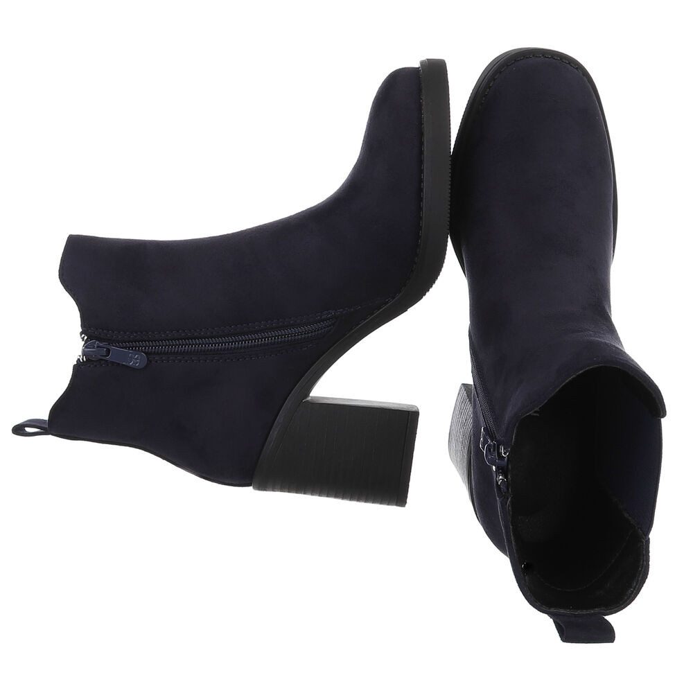 Ital-Design Eleganter Chelsea-Boot mit elastischem Einsatz und Sohle High-Heel-Stiefelette (90726835) Blockabsatz Stiefeletten in Dunkelblau