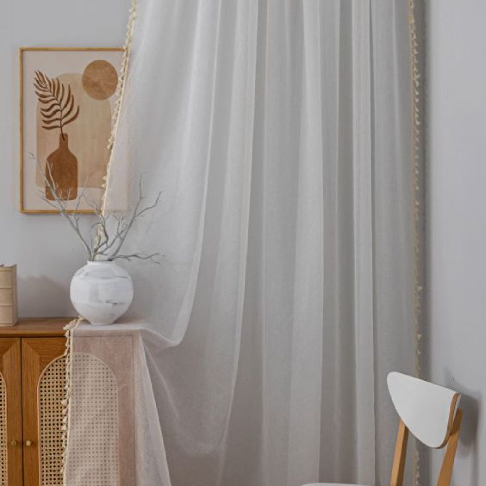 BYSURE Gardine, Stangendurchzug (2 St), halbtransparent, günstig online kaufen