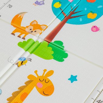 Seven Comfort Spielmatte Puzzlematte Baby faltbar doppelseitig Krabbelmatte Spielteppich (Intelligenzspielzeug, Lernspielzeug, Babyspielbogen 200X180X2cm, wasserdicht, bespielbar), Wärmeisoliermasse, mit Kraftpapierbeutel