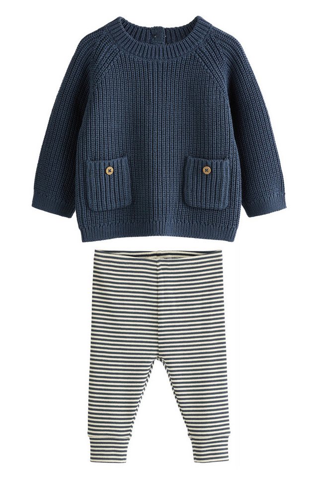 Next Langarmshirt & Leggings Gestricktes Baby-Set mit Pullover und Leggings (2-tlg)