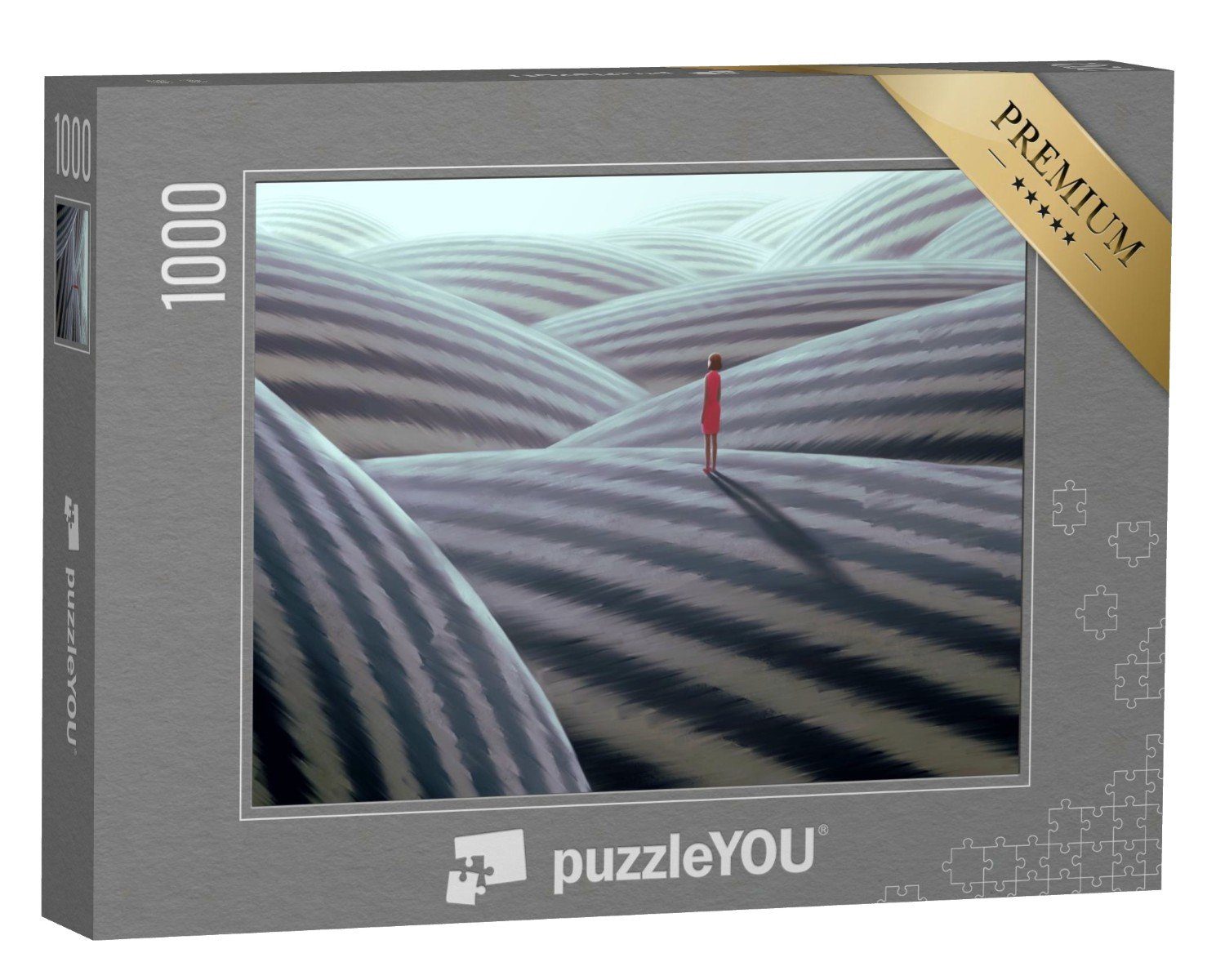 puzzleYOU Puzzle Surreales Kunstwerk: Eine einsame Frau, 1000 Puzzleteile, puzzleYOU-Kollektionen Illustrationen