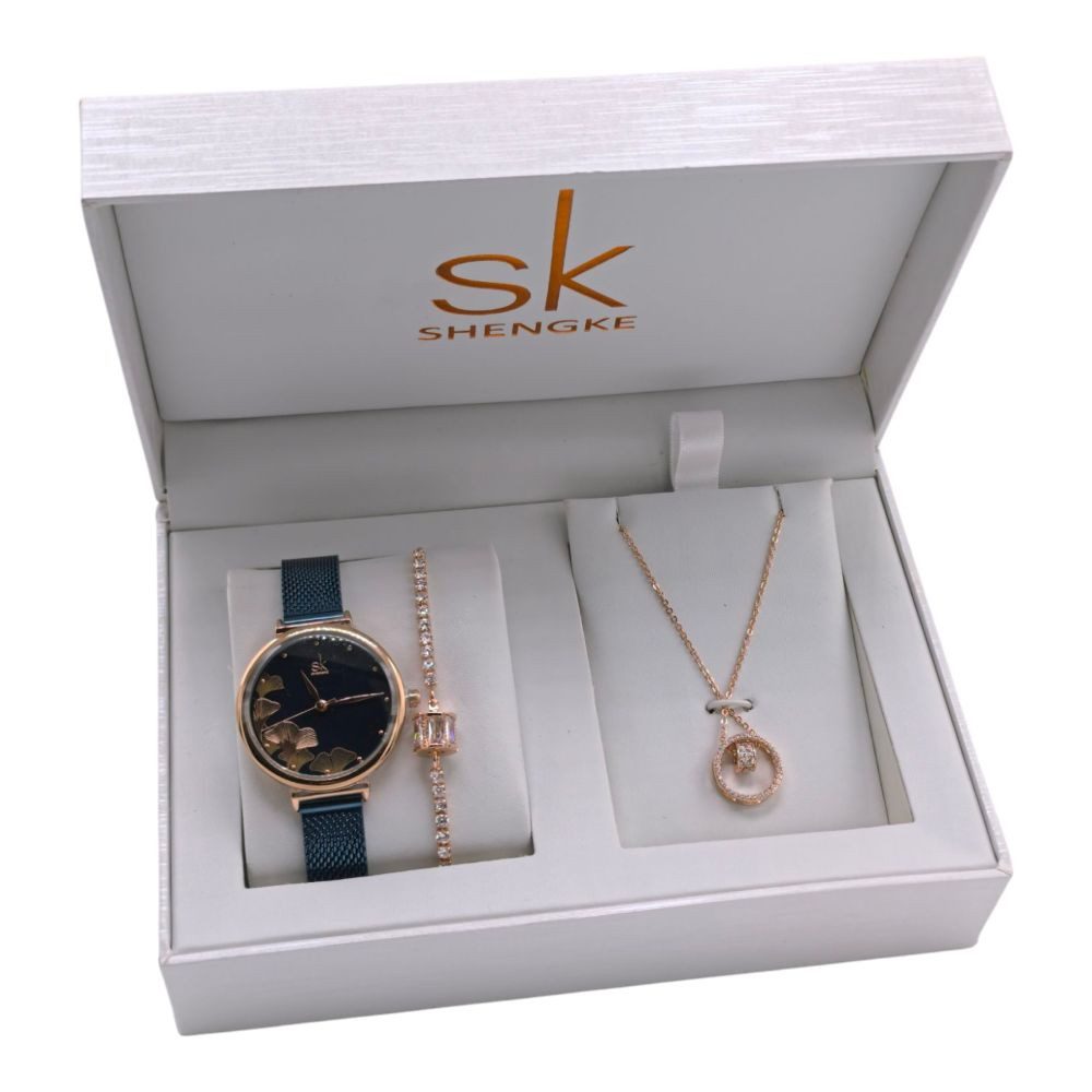 Schmuckset Valentinstag Muttertag Shengke Geschenkset, Damenuhr Geschenkbox