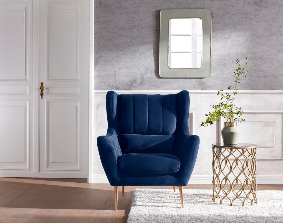 Loungesessel Sessel Polstersessel Drehbar Gesteppt Esszimmer Sitzhöhe 44cm Blau