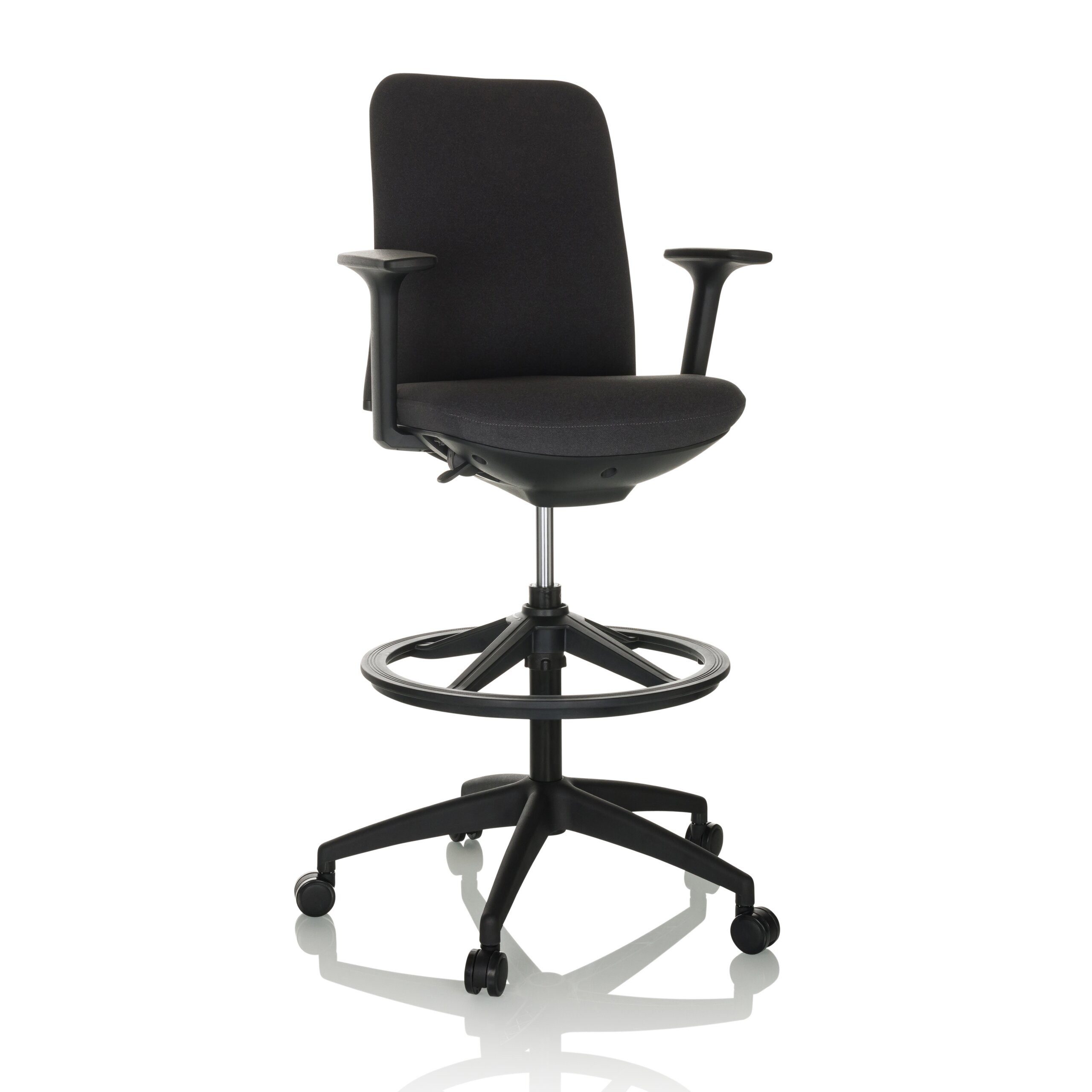 hjh OFFICE Drehstuhl Counterstuhl Nestora Work Stoff mit Armlehnen (1 St), Arbeitsstuhl hoch, Bürostuhl mit Fußablage