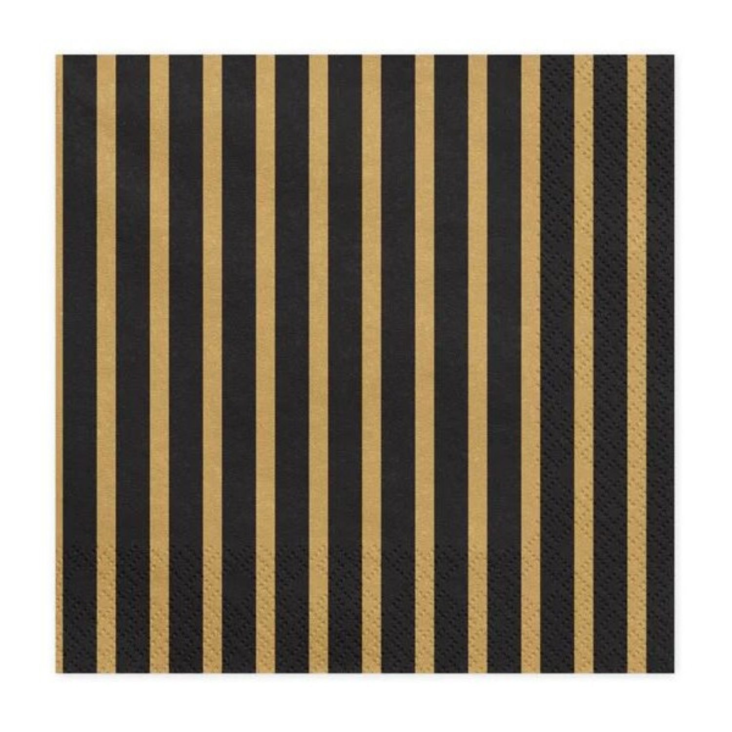 partydeco Hängedekoration Servietten Gestreift Schwarz/Gold, 33x33 cm/20 St
