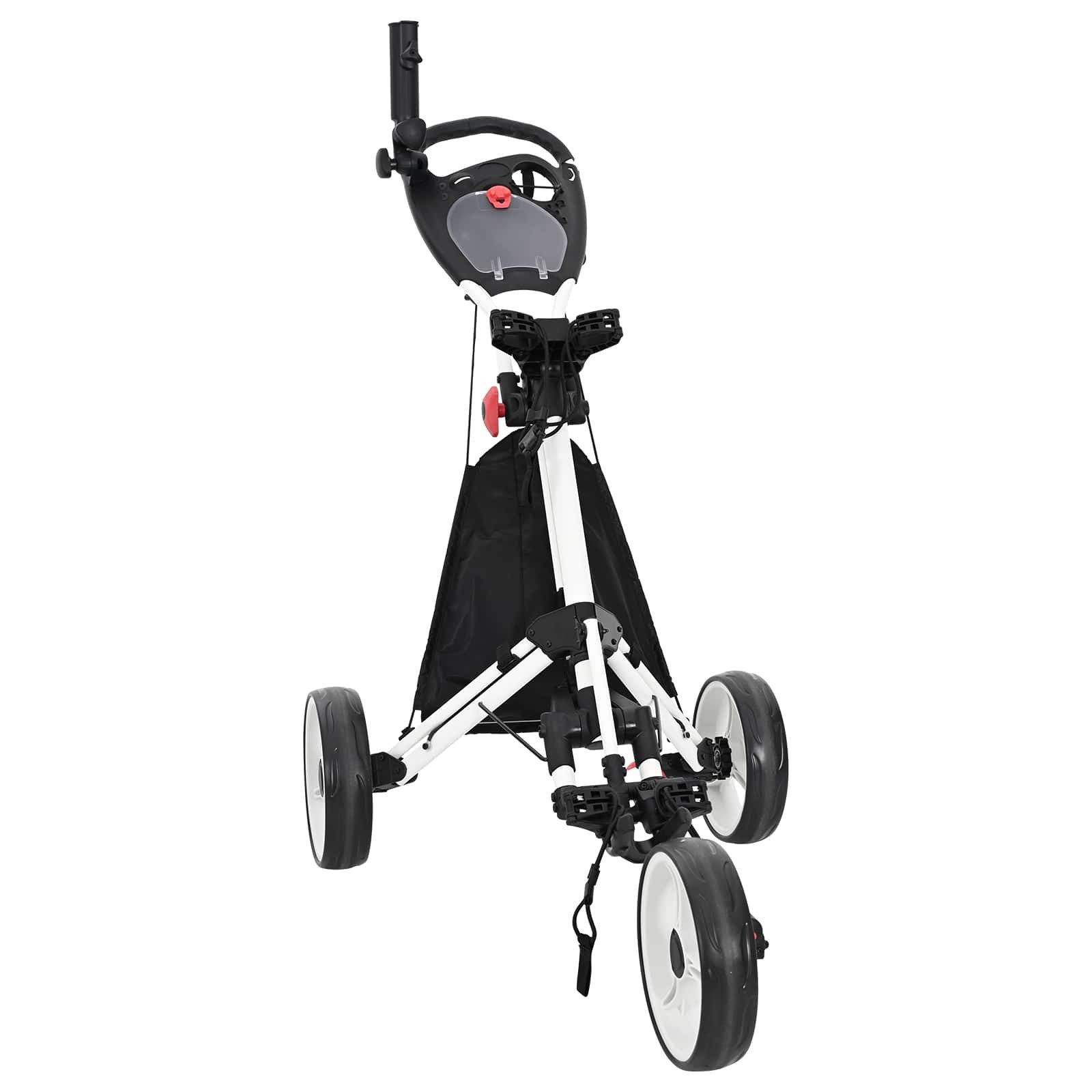 Golftrolley Golf-Dolly Schwarz und Weiß 100 x 69 x 114 cm Aluminium