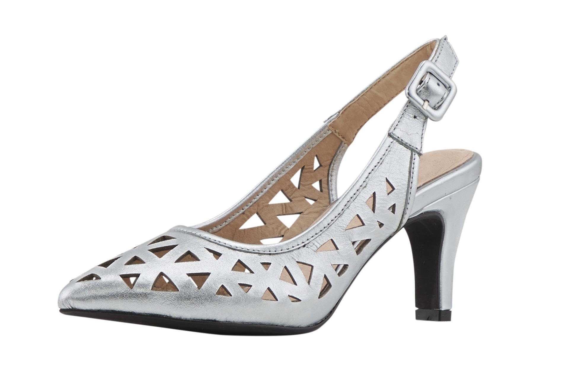 Heine Stiefelette mit Cut Dessin silberfarben Damen Schuhe Heine Stiefelette mit Cut Dessin silberfarben Damen Schuhe