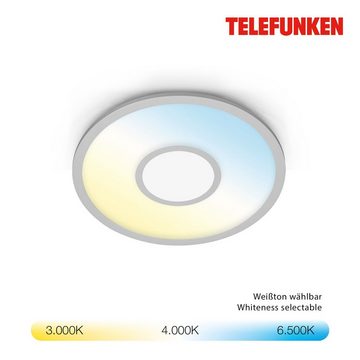 Telefunken LED Panel 320104TF, LED fest verbaut, Farbwechsler, Kaltweiß, Neutralweiß, Tageslichtweiß, Warmweiß, Deckenleuchte Panel CCT Steuerung Magic RGB Beleuchtung Centerlight