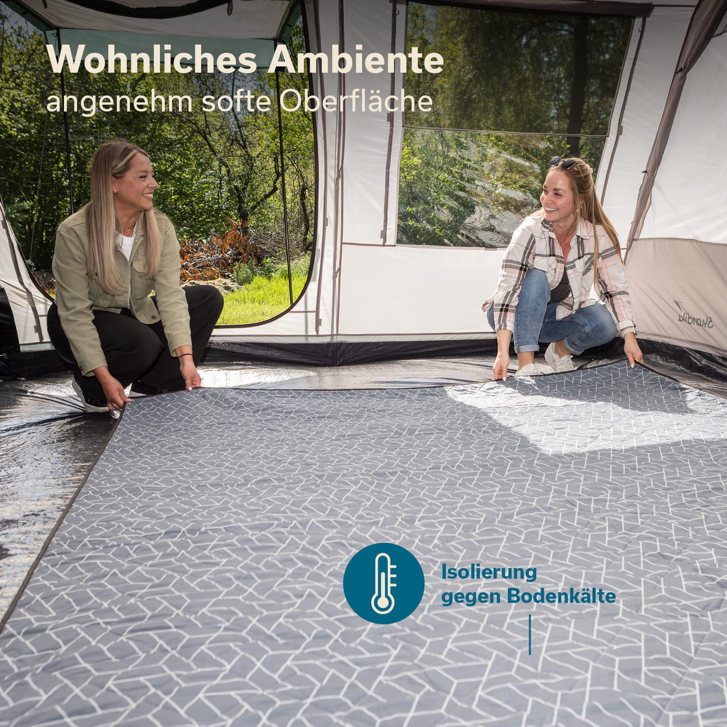 Skandika Zeltteppiche Picknickdecke, Bredal, 200 x 300 cm, universell nutzbar, 1,7 kg, mit Softtouch- Polyester, wetterfest & wasserdicht, mit Tragegurt