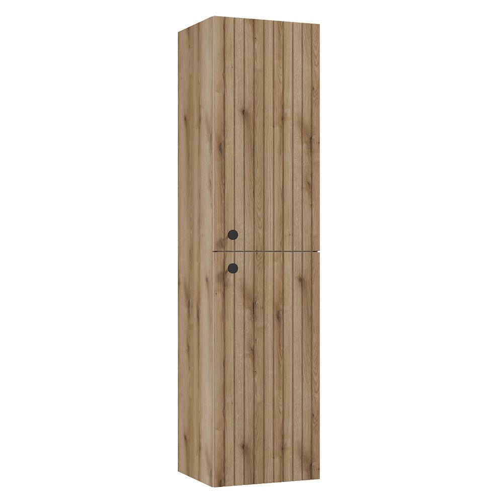 Lomadox Hochschrank RIVA-107 Badezimmerschrank Seitenschrank 35 cm breit in Eiche