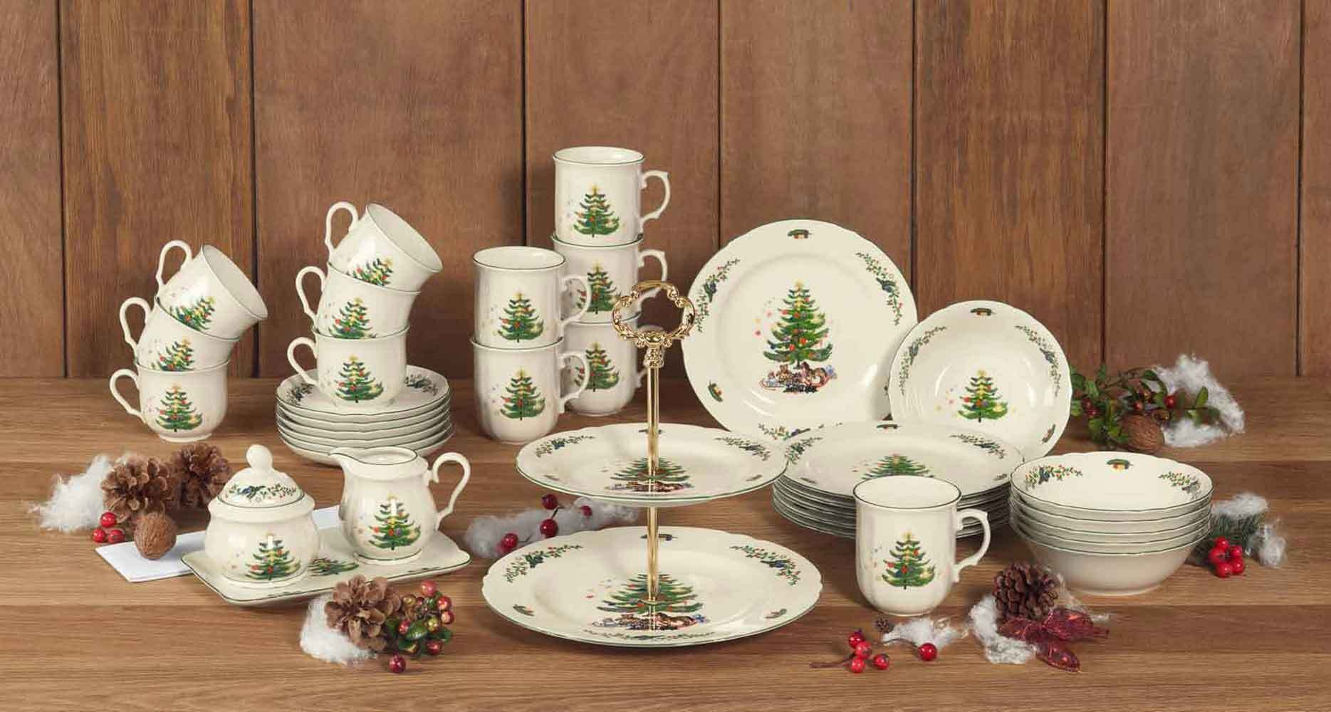 Seltmann Weiden Eierbecher Marieluise Weihnachten Eierbecher mit Ablage, (6er Set, 6-tlg., 6x Eierbecher)
