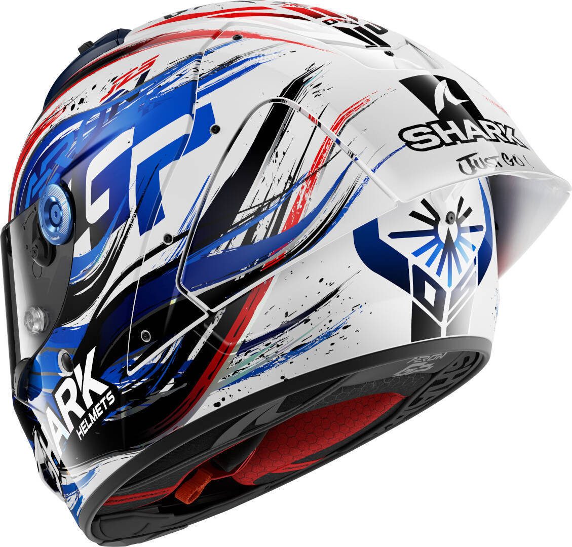 Shark Motorradhelm Aeron GP FIM Replica Zarco Signature Carbon Helm, Notfallsystem-Polsterung (EQRS)