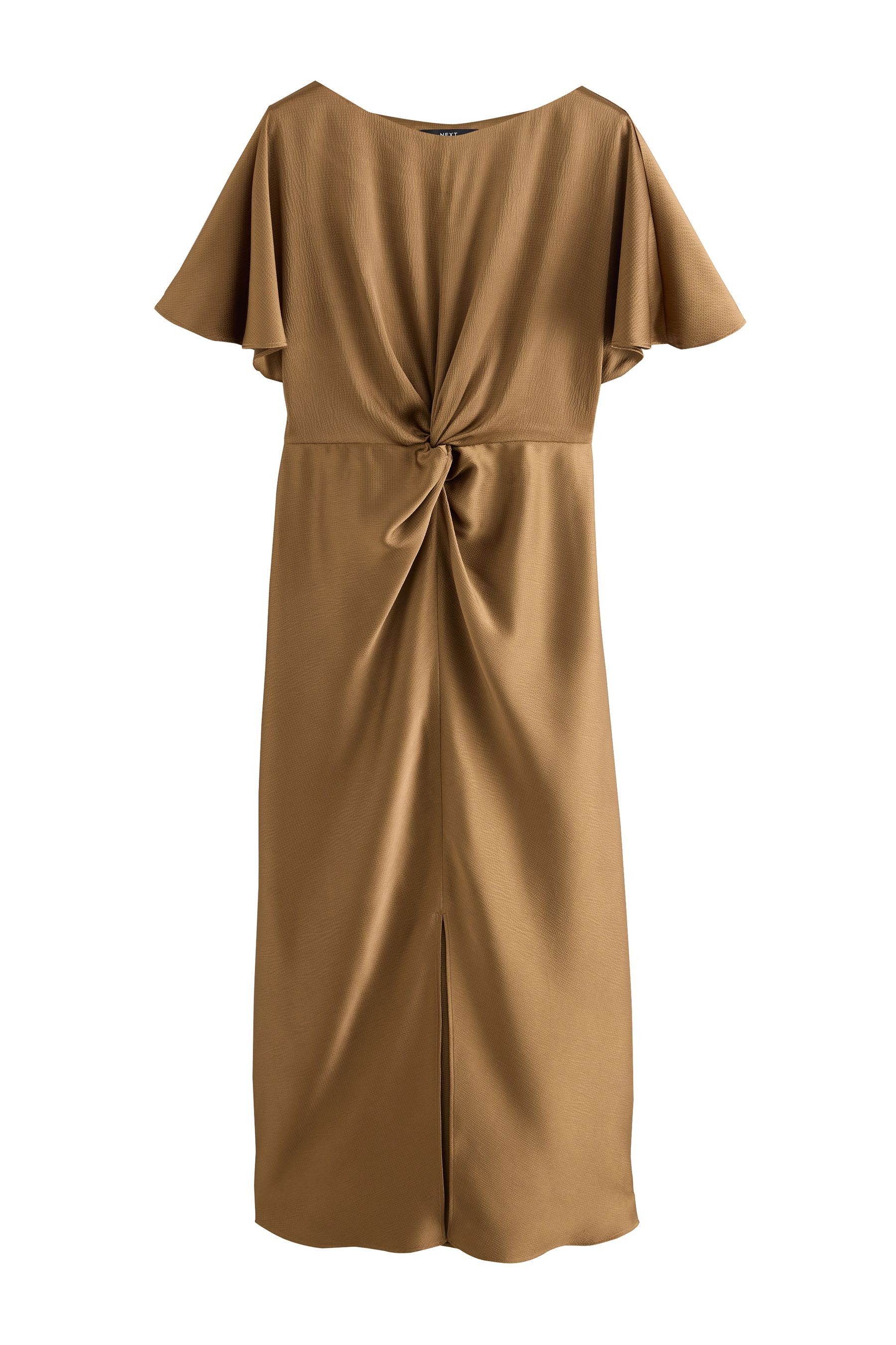 Next Midikleid Kurzarm-Midikleid aus Satin, Kurzgröße (1-tlg)