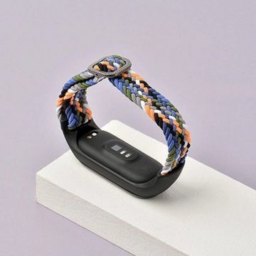 SmartUP Smartwatch-Armband Geflochtenes Solo Loop Armband für Xiaomi Mi 3 4 5 6 7 Sport Nylon, Uhrenarmband mit verstellbaren Metallverschluss