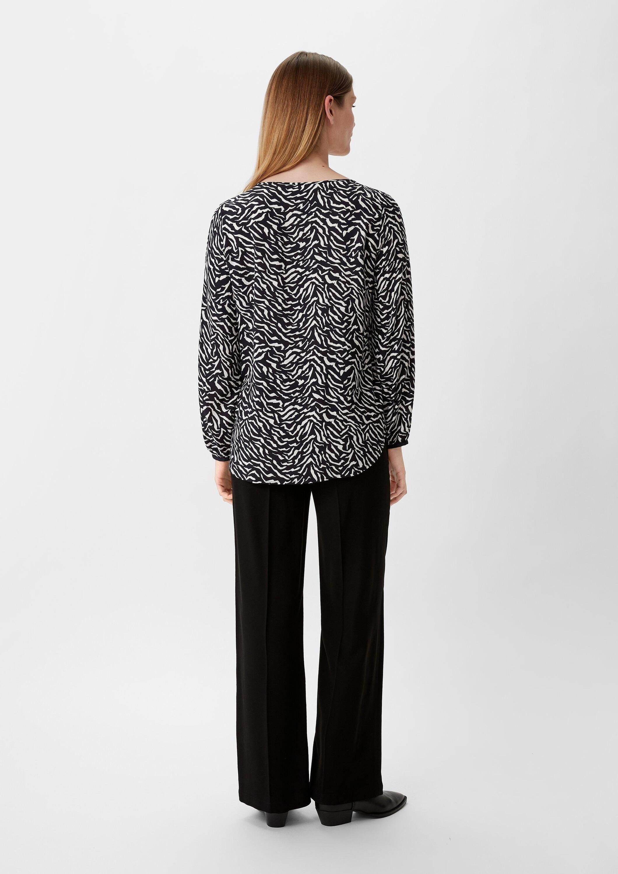 comma Langarmbluse Bluse Tunikabluse aus Viskose