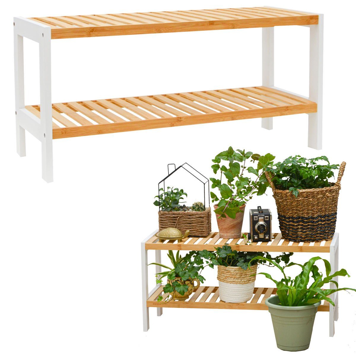 DuneDesign Badregal Bambus Schuhregal - 70x33x26cm günstig online kaufen