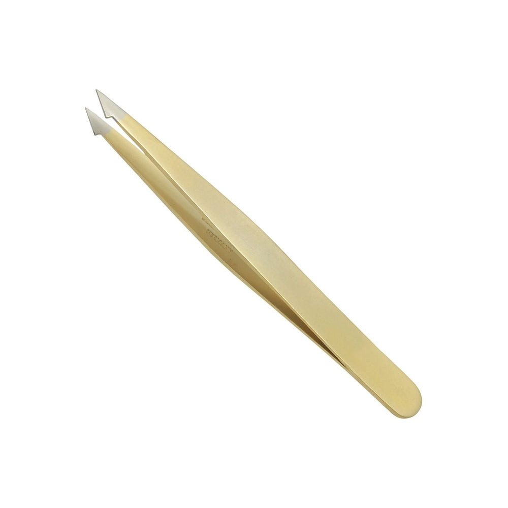 Excellent Solingen Pinzette Pinzette - breite Spitze und schräg - Modell Gold, 1-tlg.