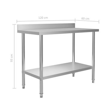 vidaXL Spülenschrank Küchen-Arbeitstisch mit Aufkantung 120 x 60 x 93 cm Edelstahl (1-St)