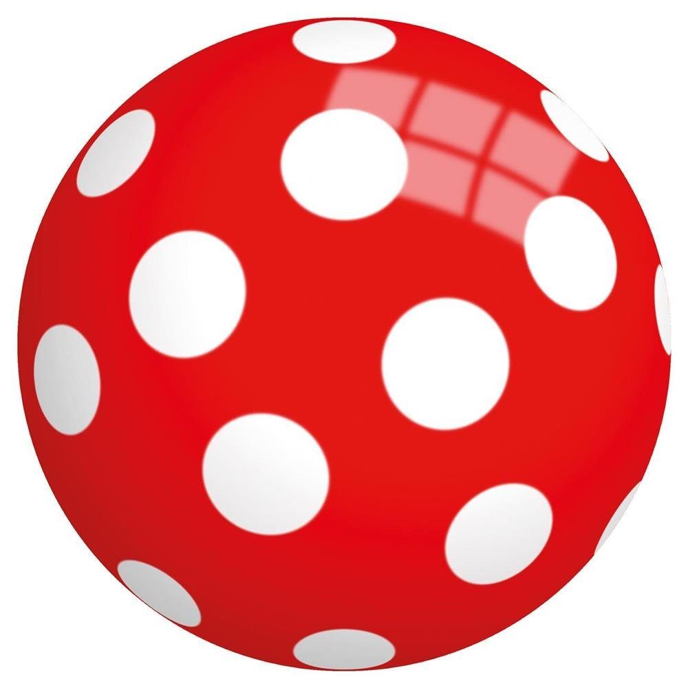 Idena Spielball 40070 (Ball, 1-St., Rot mit weißen Punkten), Punktball Für Kinder und Erwachsene, Outdoor Indoor, 13 cm