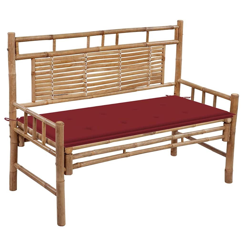 vidaXL Gartenbank Gartenbank mit Auflage 120 cm Bambus (1-St)