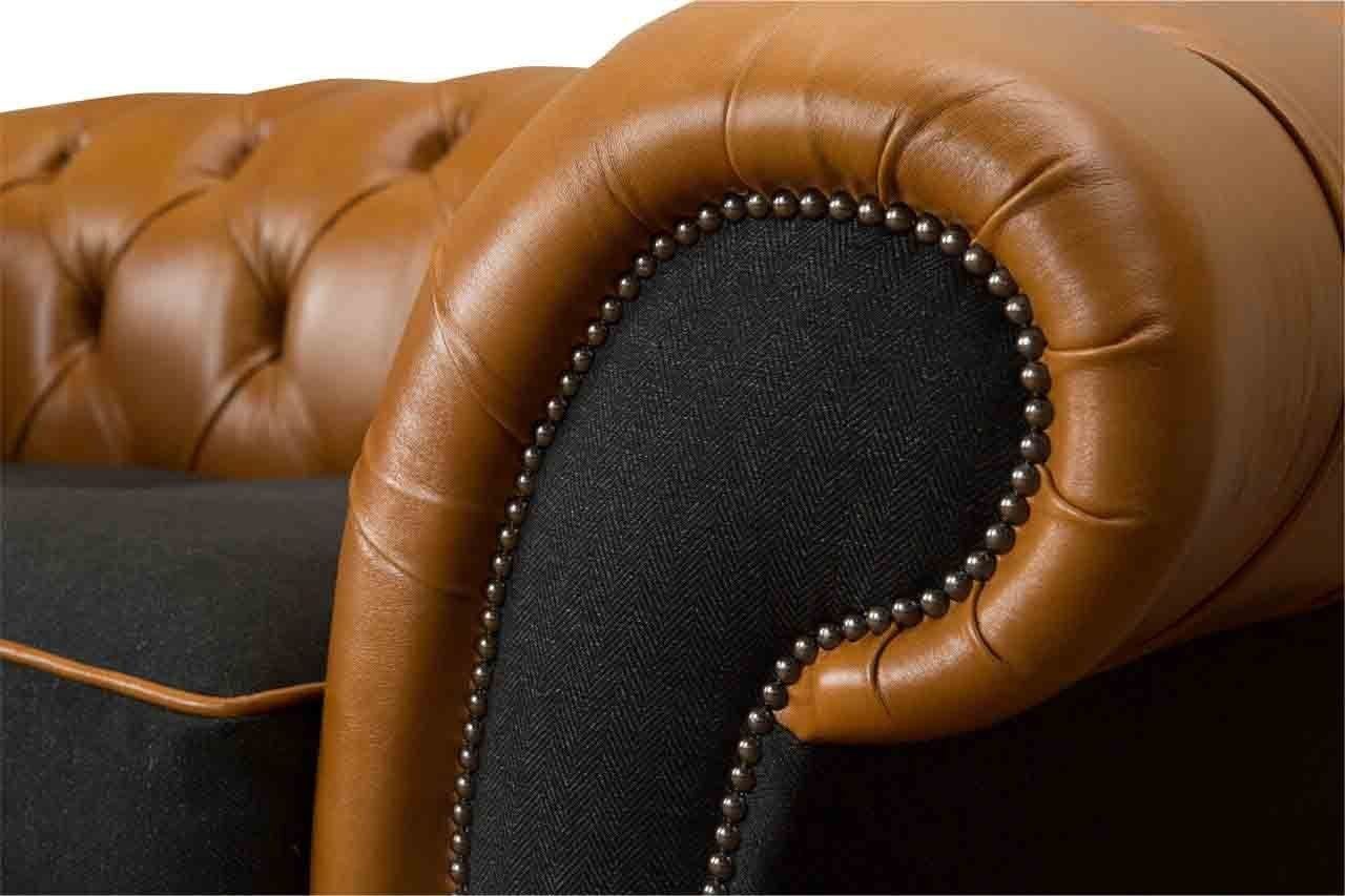 JVmoebel Sofa Chesterfield Ledersofa Sofa Sitzer Made Couch Polster Textil Sofas, In 2 Europe