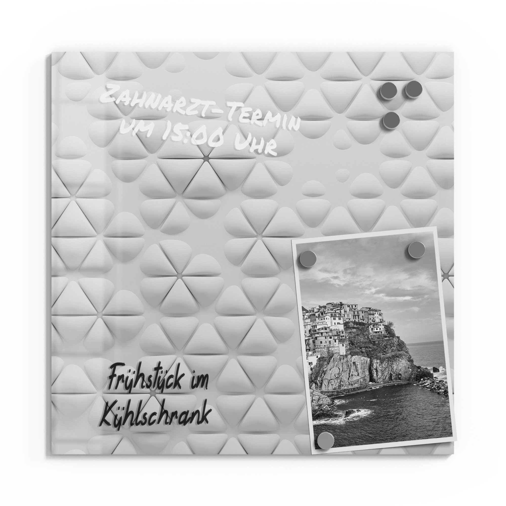 DEQORI Magnettafel 'Geometrische Harmonie', Whiteboard Pinnwand beschreibbar