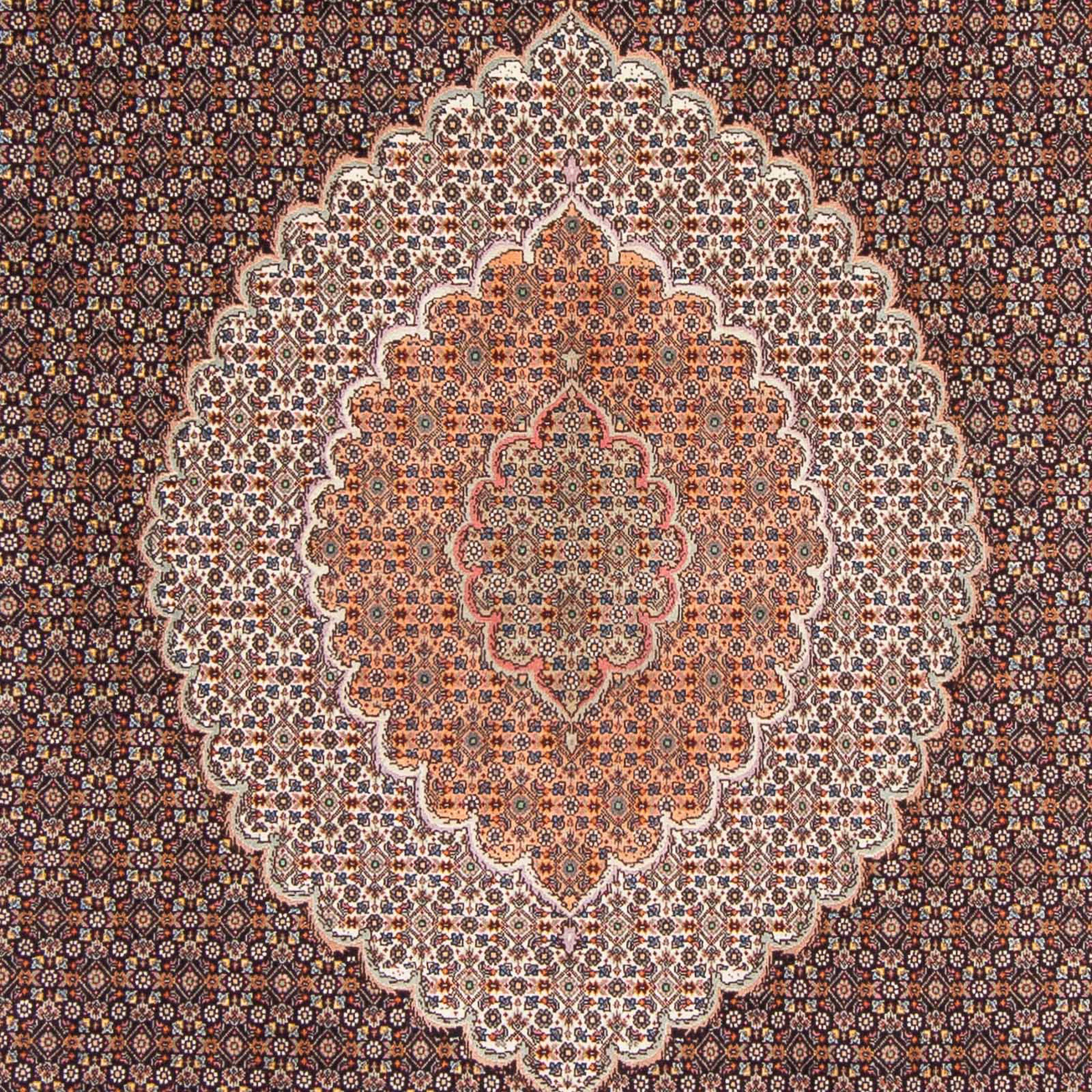 Orientteppich Perser - Täbriz - Einzelstück morgenland, x 282 mm, cm rechteckig, 202 Handgeknüpft, mit Zertifikat 10 Wohnzimmer, Höhe: braun, 