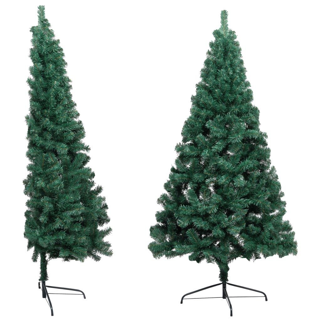 furnicato Künstlicher Weihnachtsbaum Künstlicher Halb-Weihnachtsbaum mit Ständer Grün 150 cm PVC