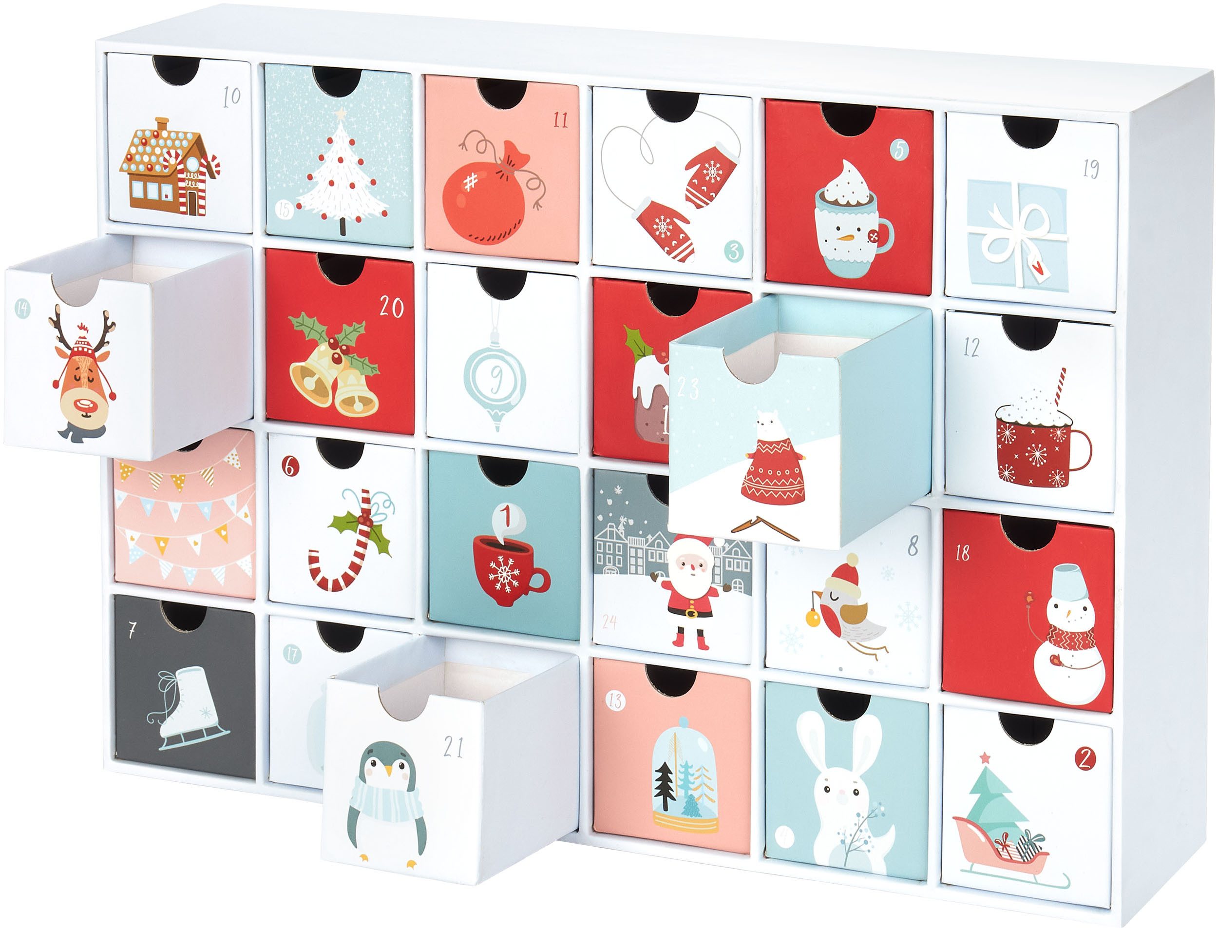 BRUBAKER befüllbarer Adventskalender Sweet Chistmas - Weihnachtskalender zum Befüllen (39 cm groß aus Pappe, 1-tlg), DIY Kalender mit 24 Türchen für Gutscheine  – Bild 5 von 5
