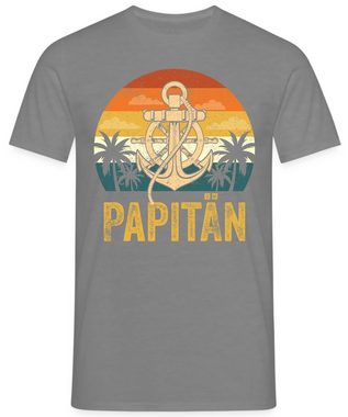 Quattro Formatee Kurzarmshirt Papitän - Papa Vatertag Vater Herren T-Shirt (1-tlg)