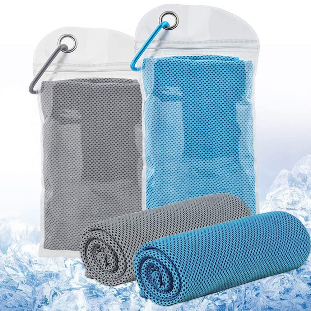 Einfach Sporthandtuch Mikrofaserhandtuch mit Tragetasche, schnell kühlendes Handtuch, (2-St), Mikrofaserhandtuch mit Tragetasche, schnell kühlendes Handtuch