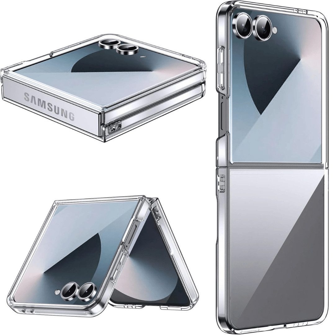 SmartUP Smartphone-Hülle für Samsung Galaxy Z Flip 7 FE 5G Handy Tasche Silikon Cover Case Klar 6,8 Zoll, Faltbare Hülle