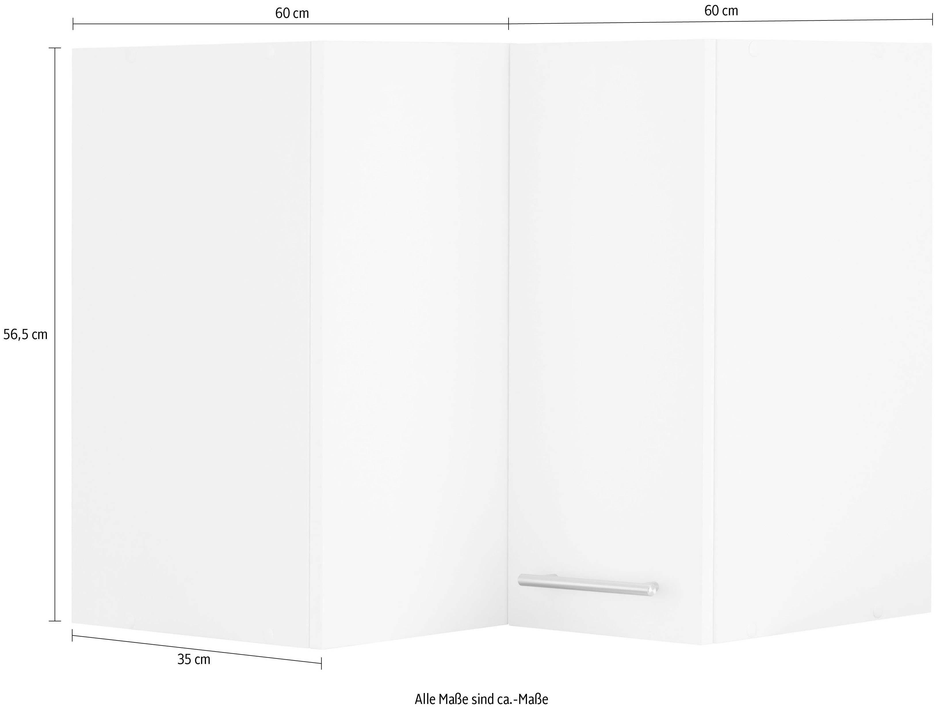 60 Küchen Vanille Eckhängeschrank cm wiho breit | Unna vanille/vanille