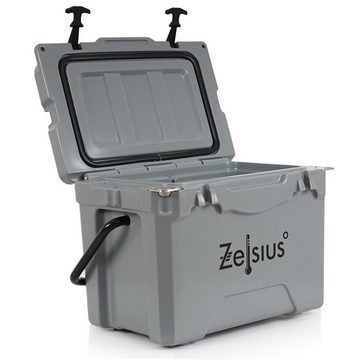 Zelsius Kühlbox Kühlbox grau 25 Liter, Cooling Box ideal für Auto Camping, 25 l, mit Flaschenöffner