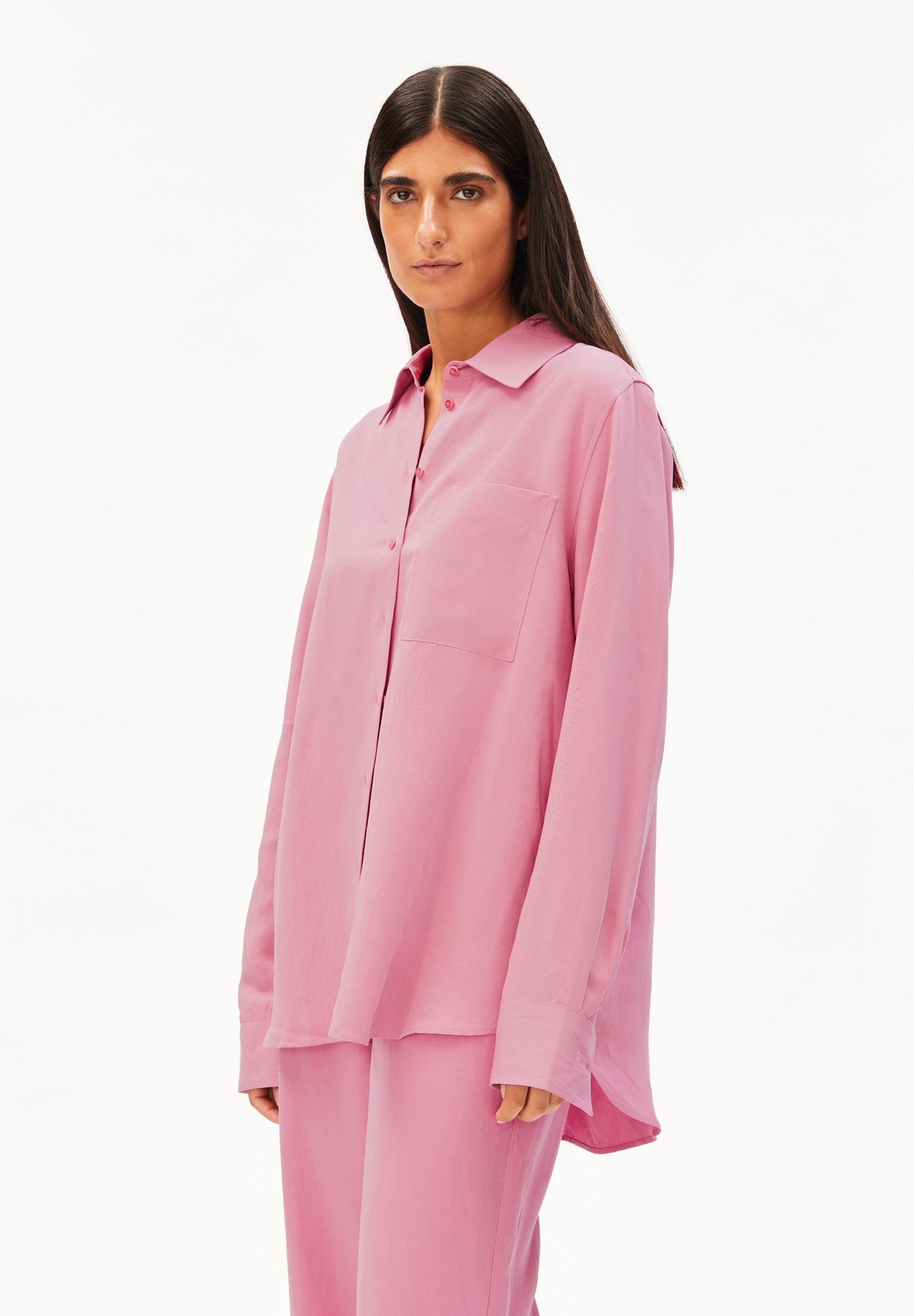 Langarmbluse LINEN BLEND Bluse aus Leinen-Mix