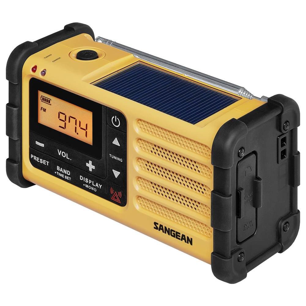 Sangean MMR-88 Outdoorradio UKW, MW Notfallradio Akku-Ladefunktion, Radio (Akku-Ladefunktion, Taschenlampe, wiederaufladbar, Solarpanel)
