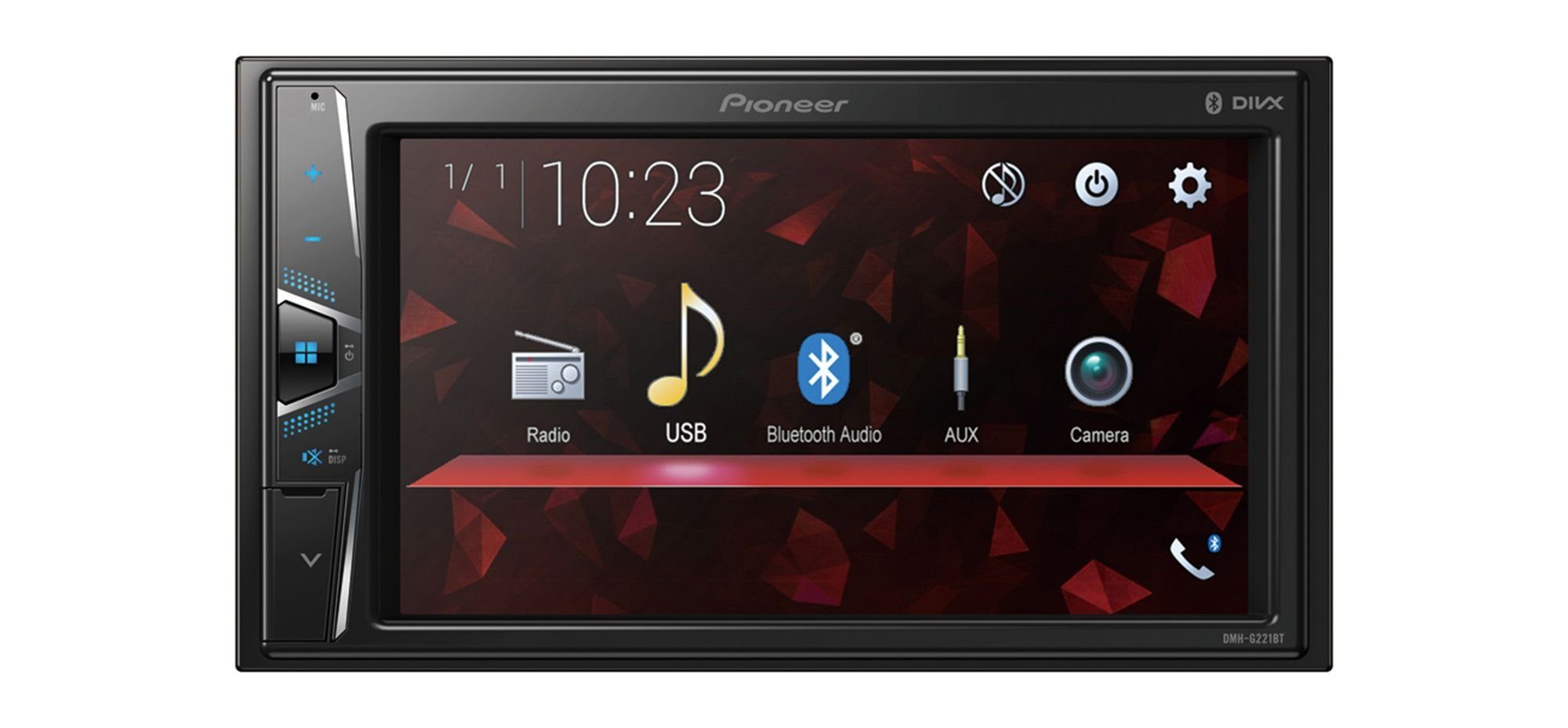 Pioneer DMH-G221BT 6,2-Zoll-Clear Bluetooth USB Aux-In Fernbedienungradio Autoradio