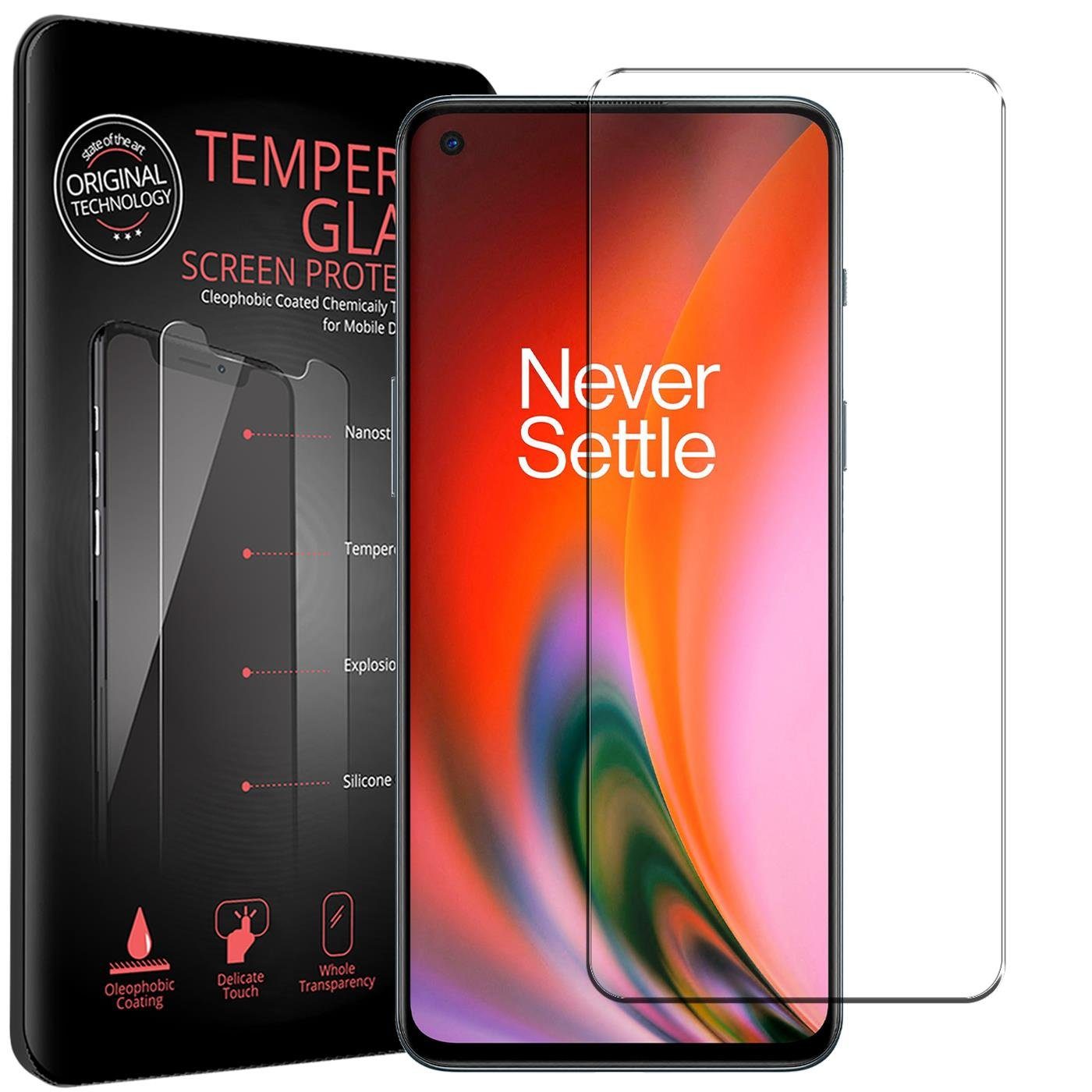 CoolGadget Schutzfolie Panzerfolie für OnePlus Nord 2 5G, (9H Härtegrad, 2x Schutzglas, 1xReinigungset), Displayfolie Schutzfolie 2 Stück für OnePlus Nord 2 5G Glas Folie